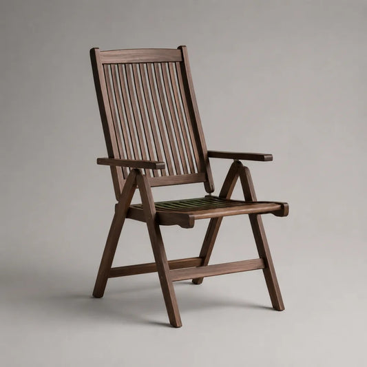 Chaise de jardin pliante avec accoudoirs en bois massif d'acacia marron 60 x 70 x 95 cm