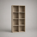 Bibliothèque en MDF rectangulaire 8 compartiments chêne naturel 80 x 30 x 160 cm