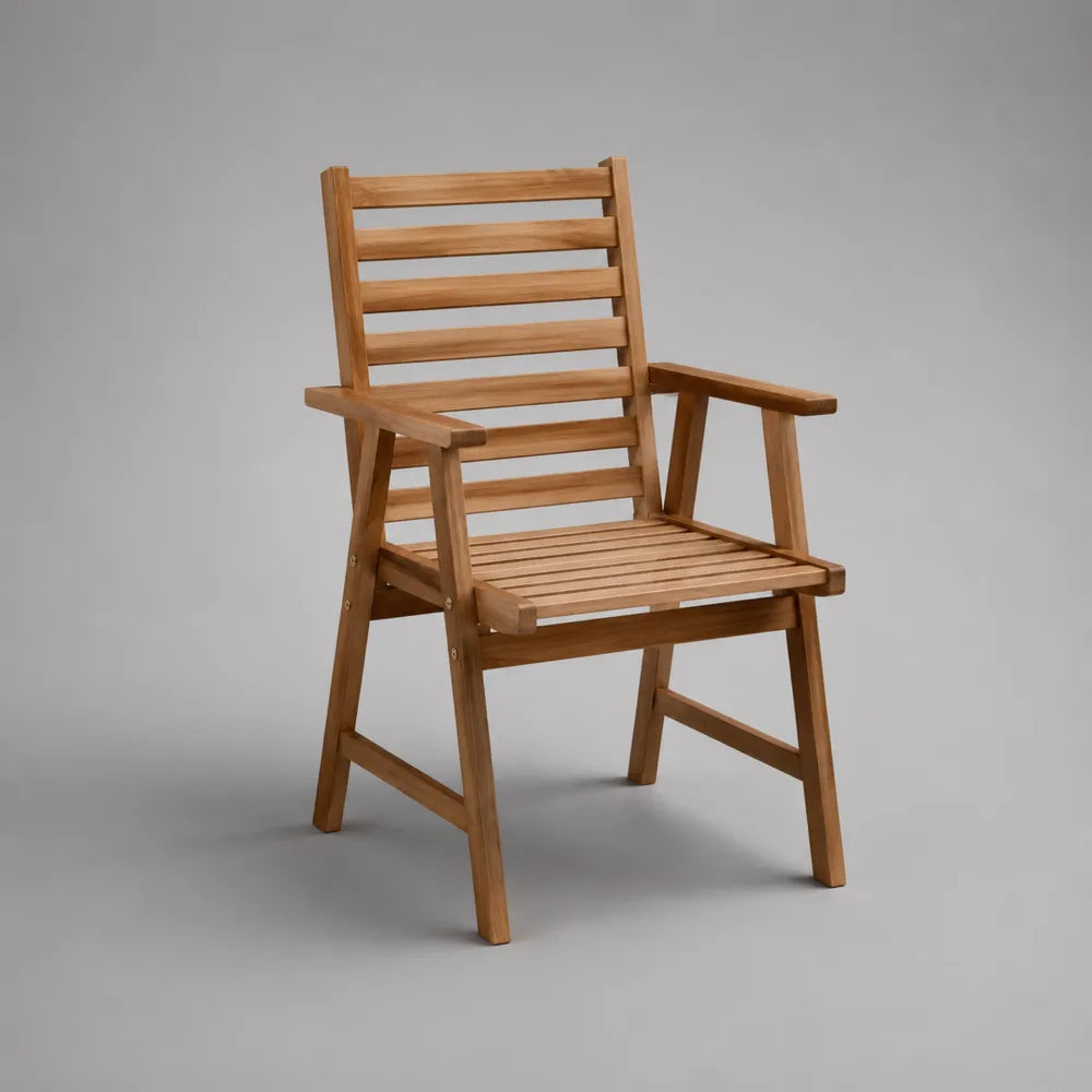 Fauteuil de jardin avec accoudoirs en bois d'acacia massif marron clair 60 x 65 x 95 cm