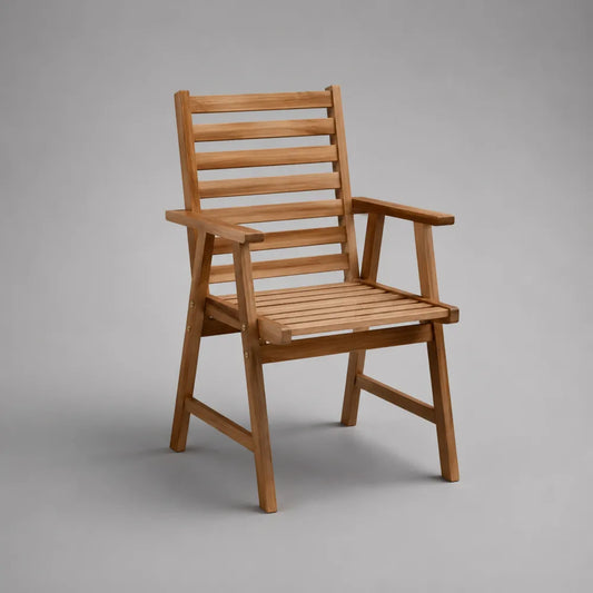 Fauteuil de jardin avec accoudoirs en bois d'acacia massif marron clair 60 x 65 x 95 cm