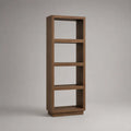 Bibliothèque rectangulaire 60 x 30 x 180 cm en MDF effet noyer foncé avec quatre étagères ouvertes